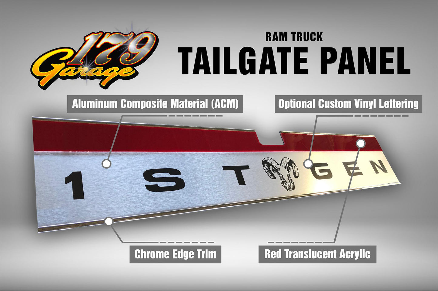 Ram Truck Tailgate Trim Panel